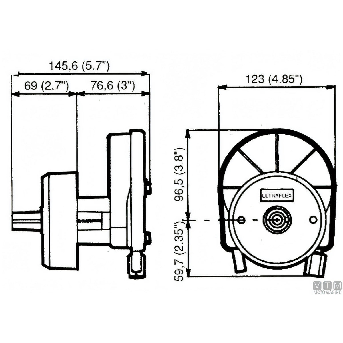 Ultraflex timoneria rotativa T67 acciaio inox — Nero