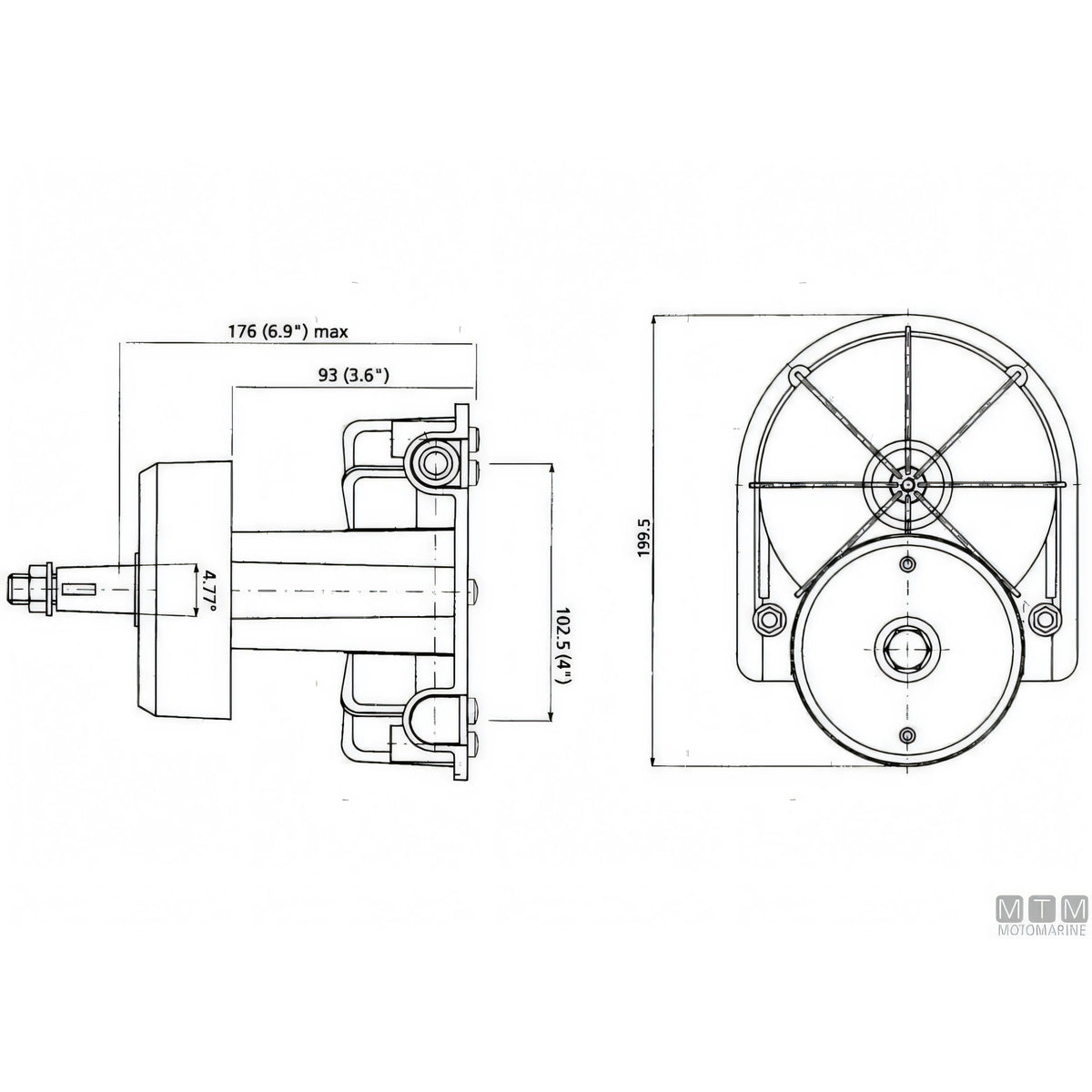 Ultraflex timoneria rotativa T85 acciaio inox — Nero