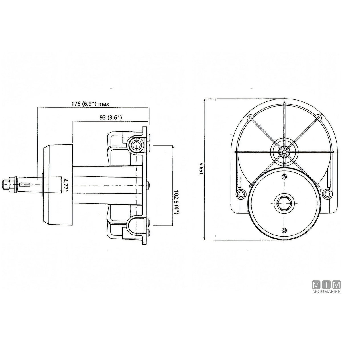 Ultraflex timoneria rotativa T85 acciaio inox — Bianco