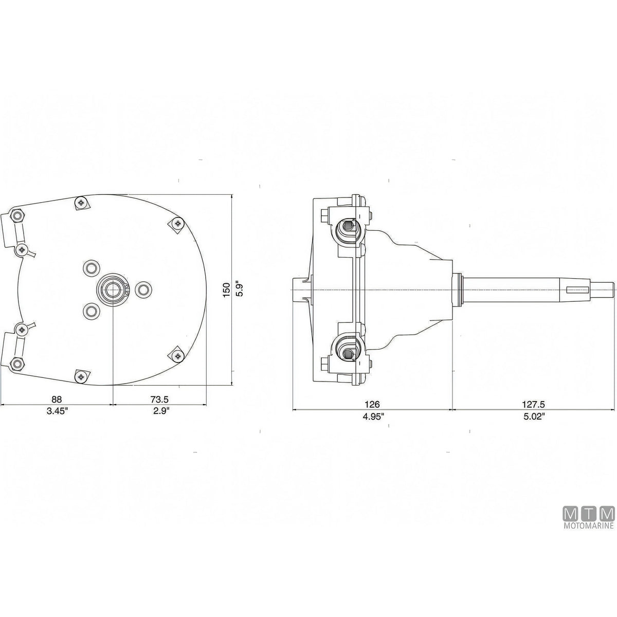 Ultraflex timoneria rotativa monocavo acciaio inox — Timoneria T93ZT
