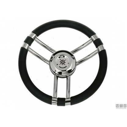 Savoretti Armando volante Ray acciaio inox — Poliuretano Nero