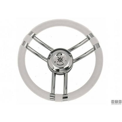 Savoretti Armando volante Ray acciaio inox — Poliuretano Bianco