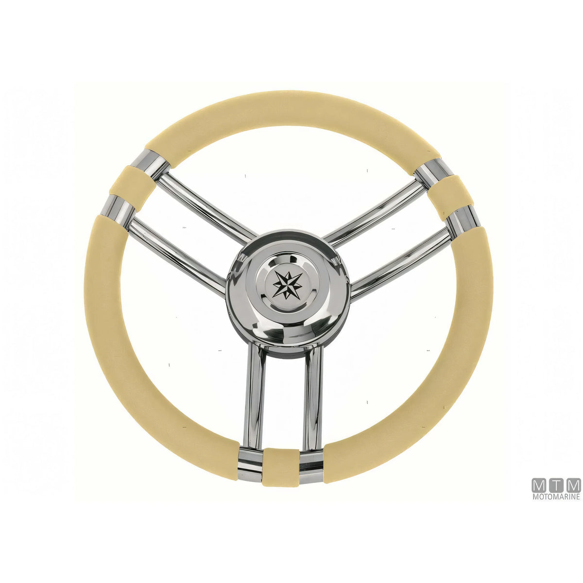 Savoretti Armando volante Ray acciaio inox — Poliuretano Avorio