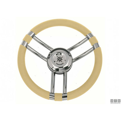 Savoretti Armando volante Ray acciaio inox — Poliuretano Avorio