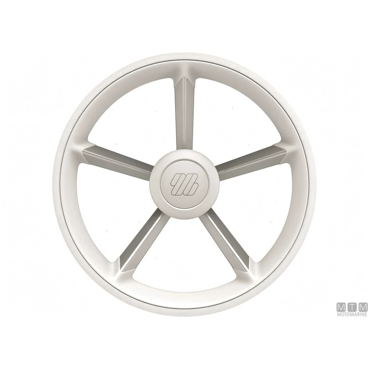 Volante Ultraflex V75 D350 razze alluminio impugnatura poliuretano — Bianco