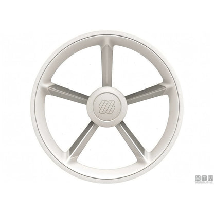 Volante Ultraflex V75 D350 razze alluminio impugnatura poliuretano — Bianco