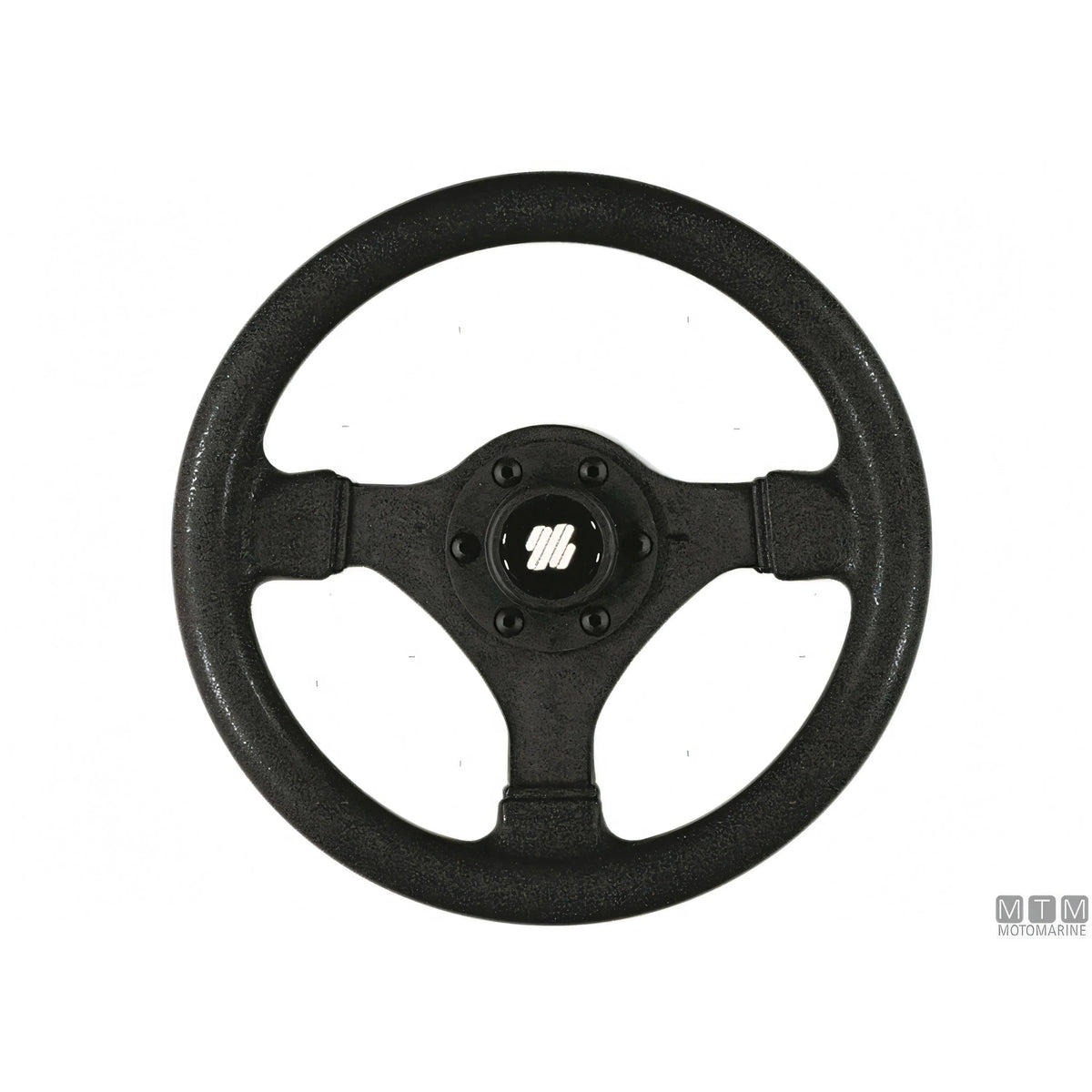 Volante nautico Ultraflex V45 Compact nero Ø 280 mm in materiale termoplastico composito antiurto, a tre razze con mozzo centrale