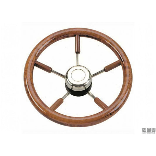 Savoretti Armando volante Classic P Steel acciaio inox e mogano — Ø 350 mm
