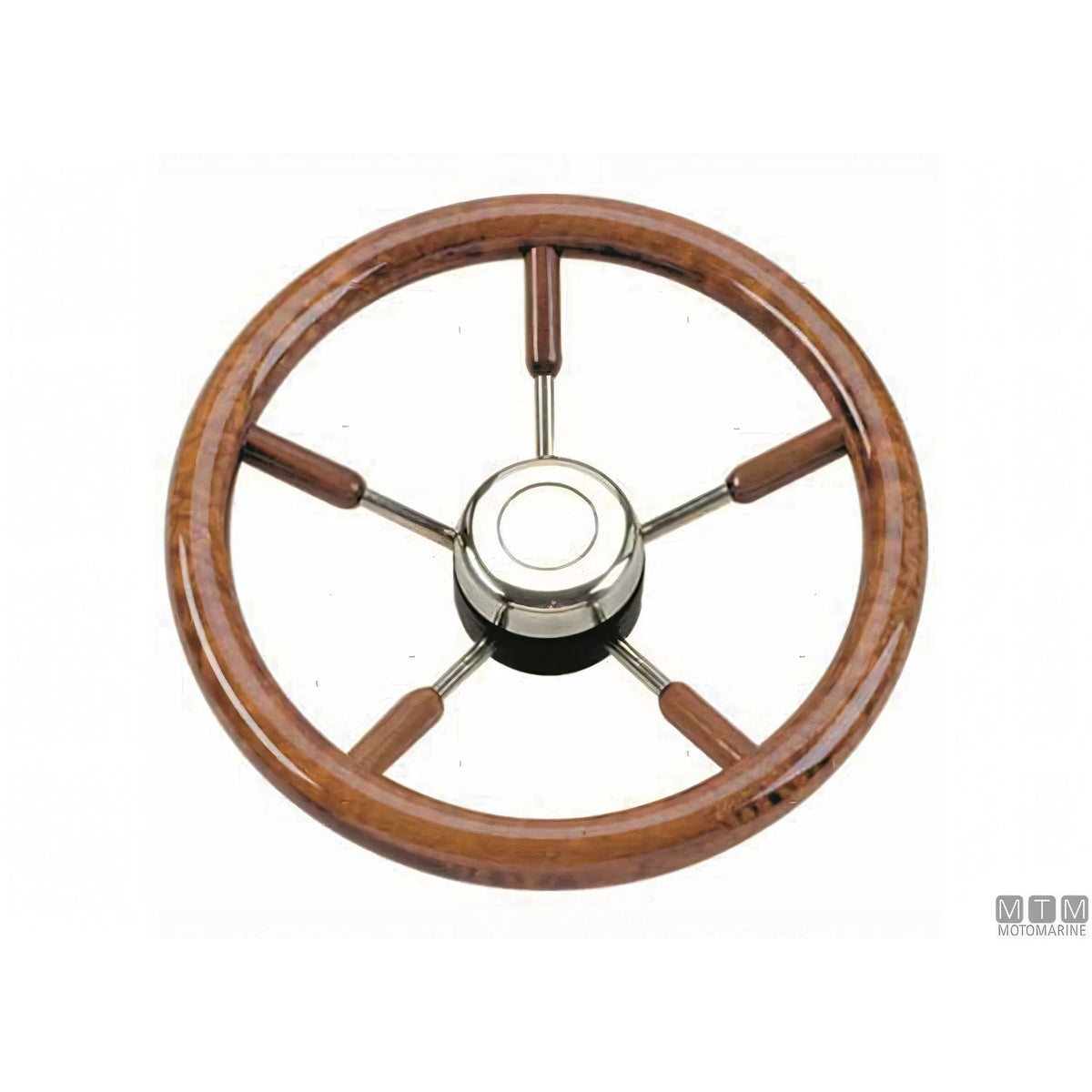 Savoretti Armando volante Classic P Steel acciaio inox e mogano — Ø 400 mm