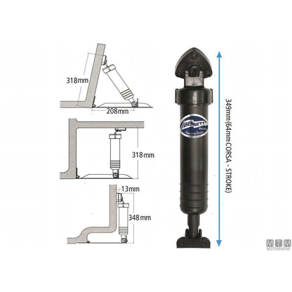 Bennett kit trim elettroidraulico e pala flap in acciaio inox — Kit 12V