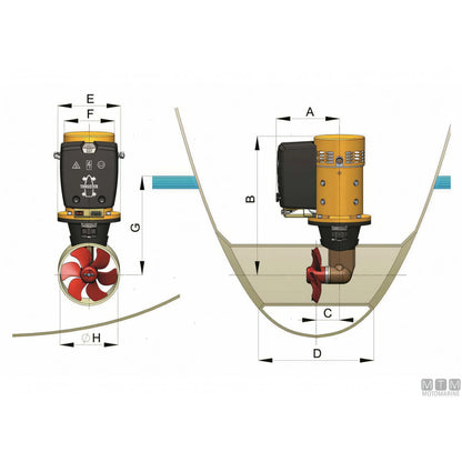 Vetus kit elica di prua BPJR — 45 Kgf