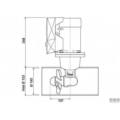 Quick Elica di Prua BTQ140 in materiale composito — 30 Kgf