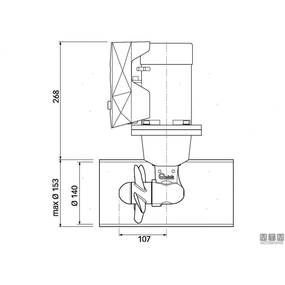 Quick Elica di Prua BTQ140 in materiale composito — 40 Kgf