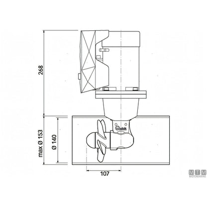 Quick Elica di Prua BTQ140 in materiale composito — 40 Kgf