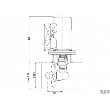 Quick Elica di Prua BTQ185 in materiale composito — 55 Kgf - 12V