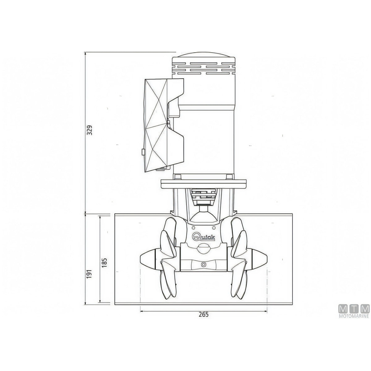 Quick Elica di Prua BTQ185 materiale composito — 65 Kgf - 12V