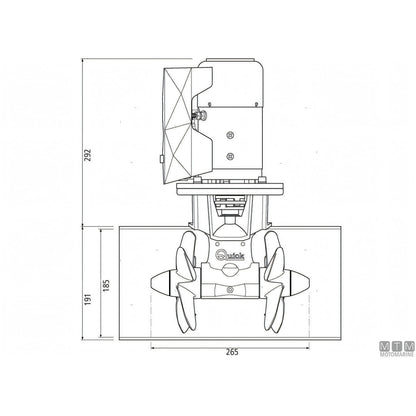 Quick Elica di Prua BTQ185 materiale composito — 65 Kgf - 12V