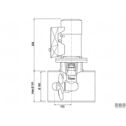 Quick Elica di Prua BTQ185 in materiale composito — 75 Kgf - 12V