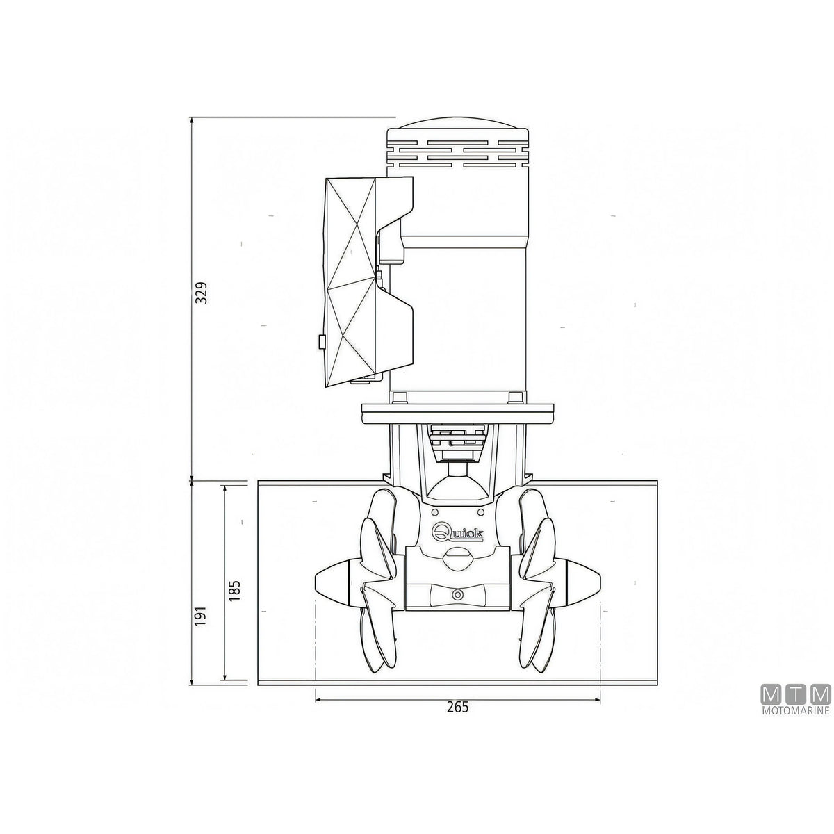 Quick Elica di Prua BTQ185 materiale composito — 85 Kgf - 12V