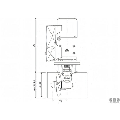 Quick Elica di Prua BTQ185 in materiale composito — 95 Kgf - 24V