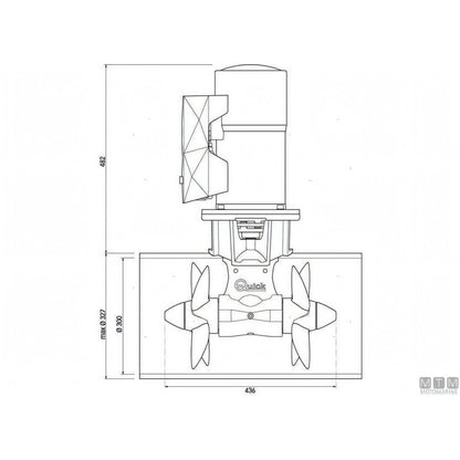 Elica di prua Quick BTQ300 in materiale composito — 250 Kgf