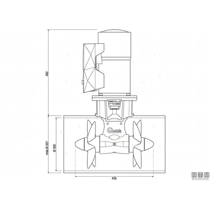 Elica di prua Quick BTQ300 in materiale composito — 270 Kgf