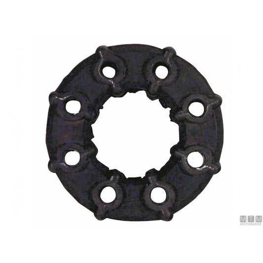 Giunto elastico Motomarine 1400 Ø 115 mm in gomma nera a otto fori — vista frontale