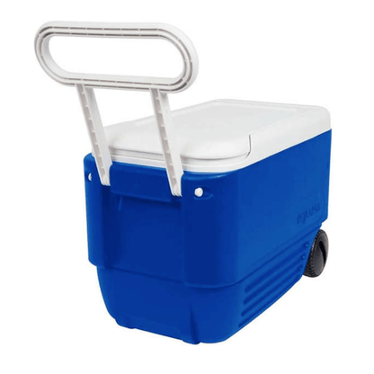 Ghiacciaia Igloo Wheelie 38 blu con ruote e manico telescopico bianco, 36 lt