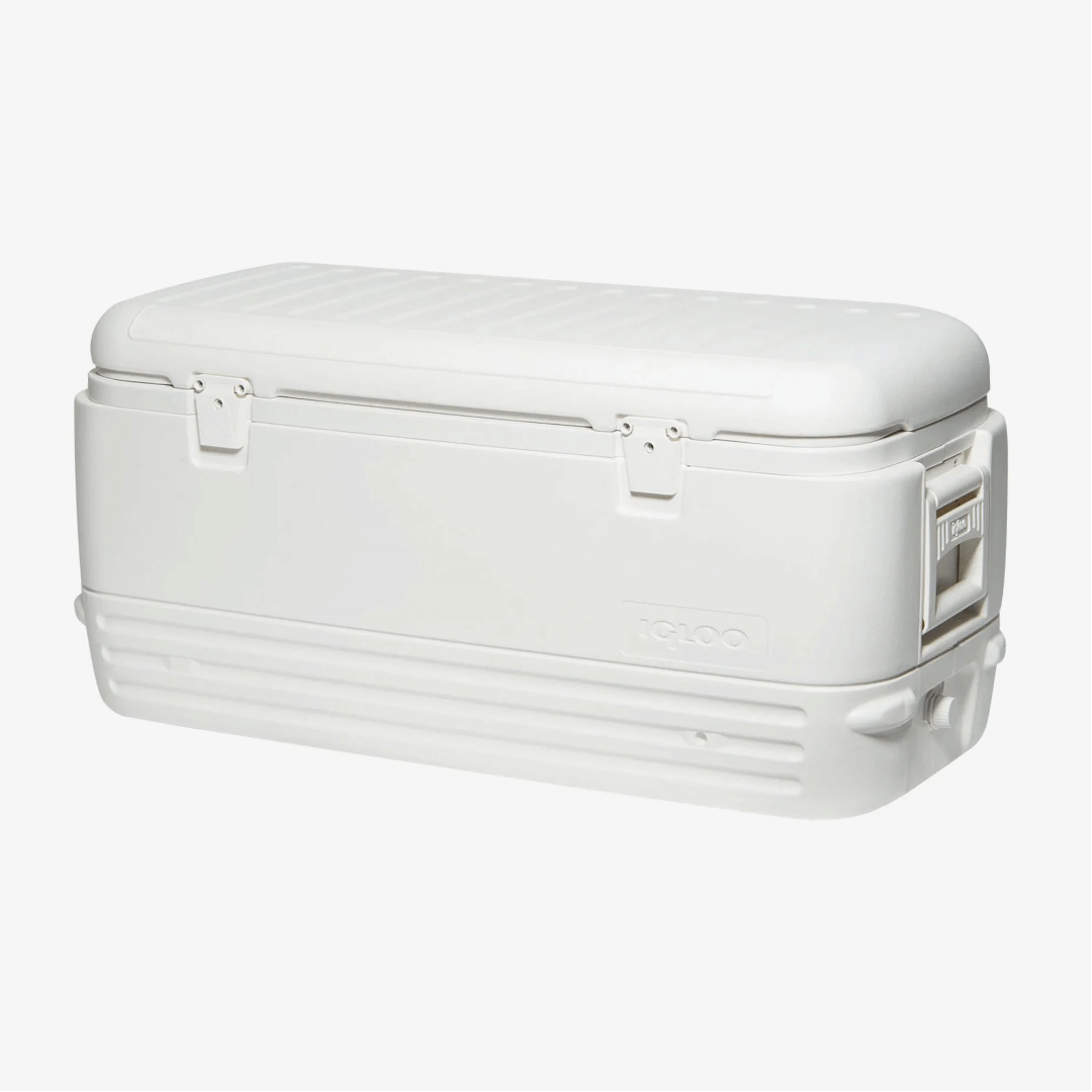 Ghiacciaia Igloo Polar 120 QT bianca in plastica rigida con coperchio e chiusure laterali, 114 litri