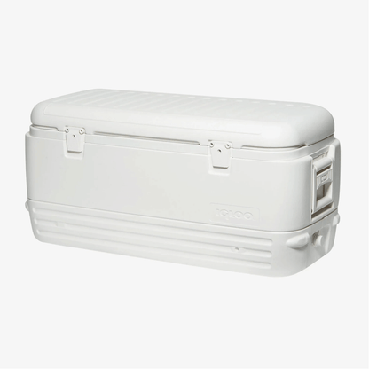 Ghiacciaia Igloo Polar 120 QT bianca in plastica rigida con coperchio e chiusure laterali, 114 litri
