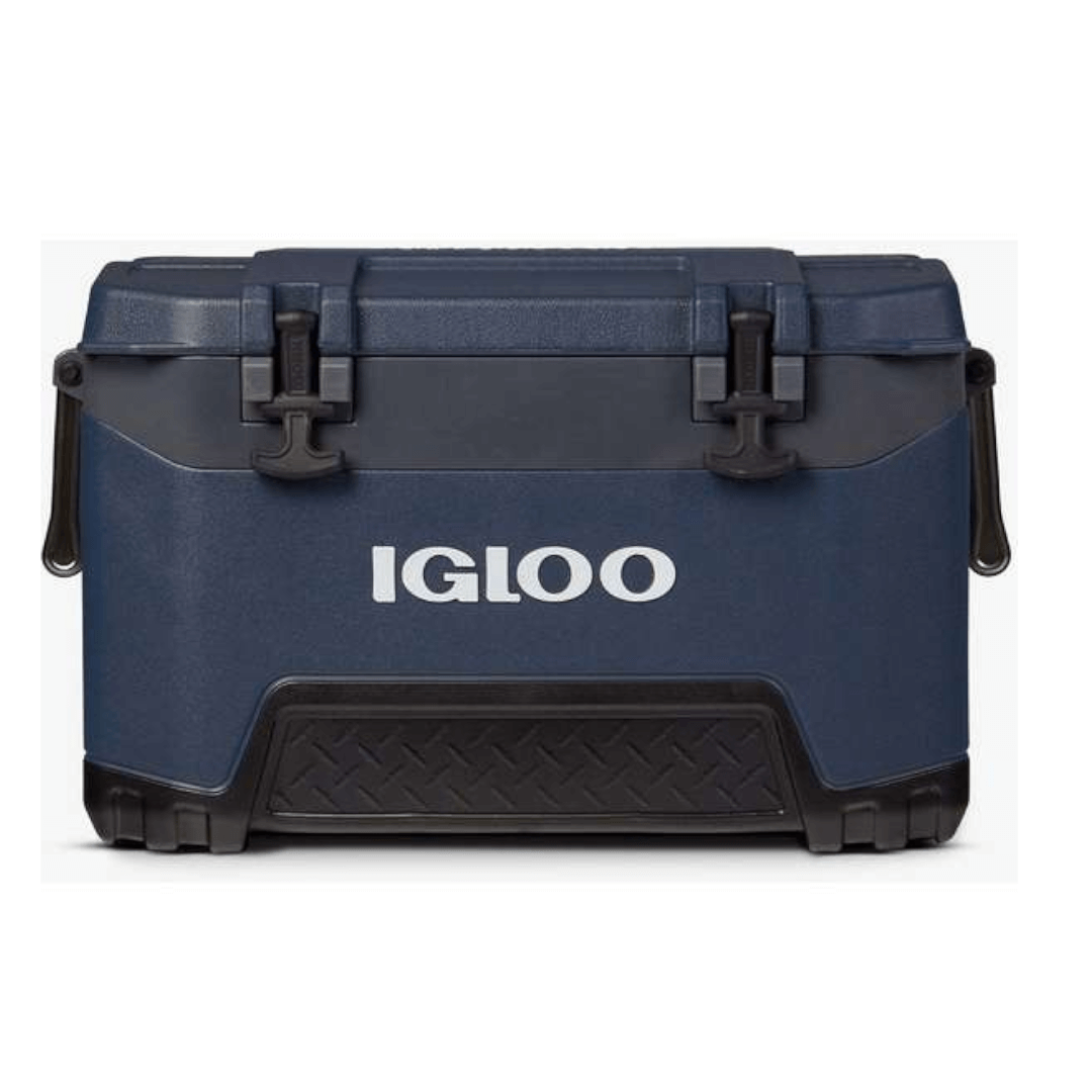 Ghiacciaia rigida Igloo BMX 52 blu navy con chiusure nere e protezioni in gomma, 49 lt
