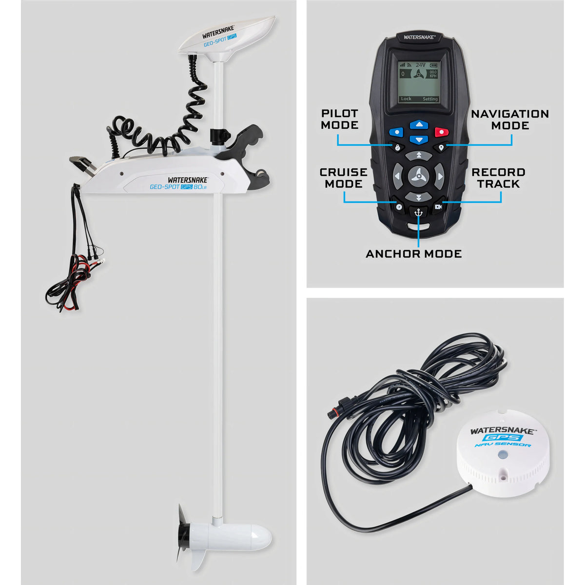Motore Elettrico Watersnake GEO-SPOT GPS 110 lb 36V Gambo 87" con NavSensor - Watersnake