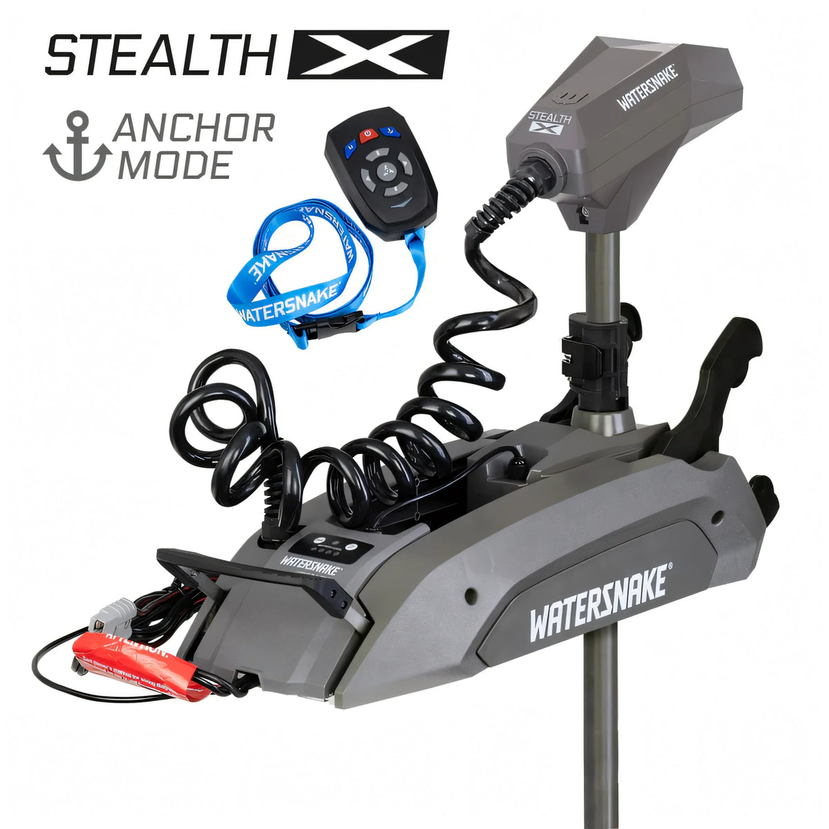 Motore Elettrico Watersnake Stealth X 65 lb 12V Gambo 66" con Telecomando - Watersnake