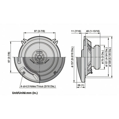 Altoparlante Pioneer 130W dettaglio