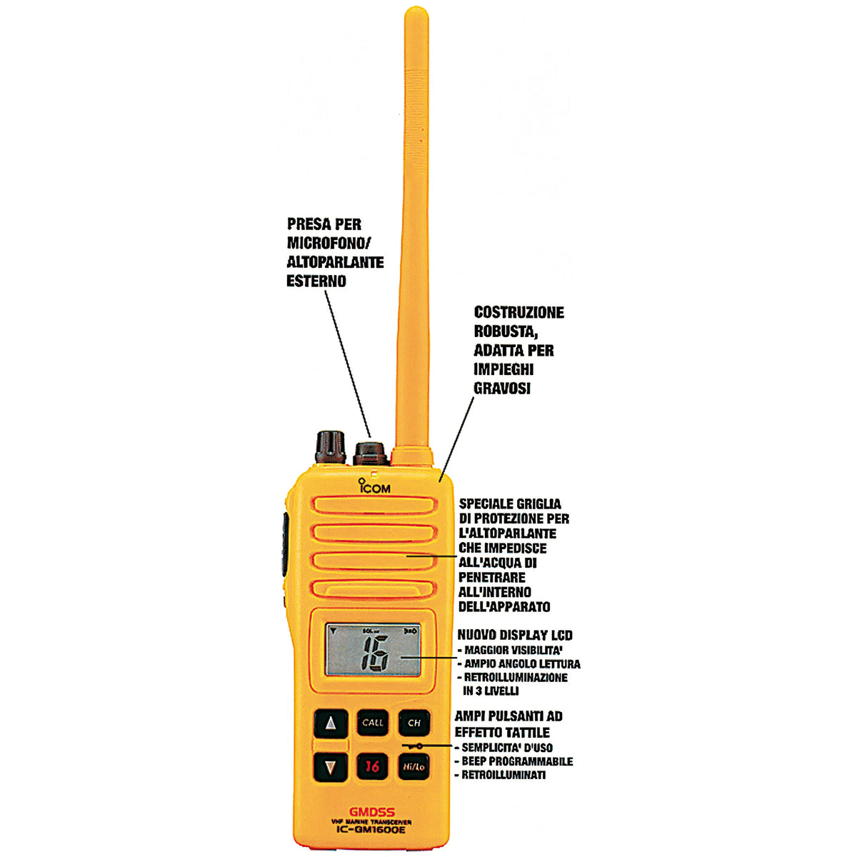 VHF GMDSS Icom IC-GM1600E portatile