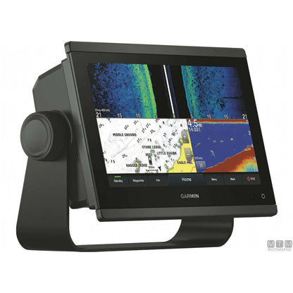 Chartplotter Garmin GPSMAP 923xsv 9" nero, vista laterale con ecoscandaglio