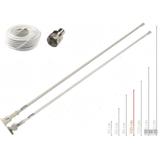 Antenna VHF Glomex RA104 Compact, base in Nylon o Acciaio Inox — Base Nylon