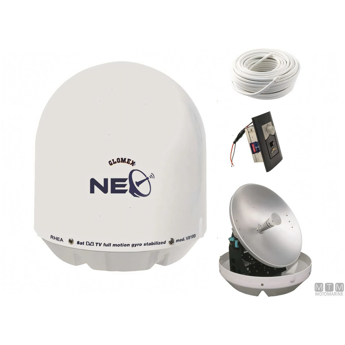 Glomex Rhea V8100N antenna TV satellitare — Antenna completa