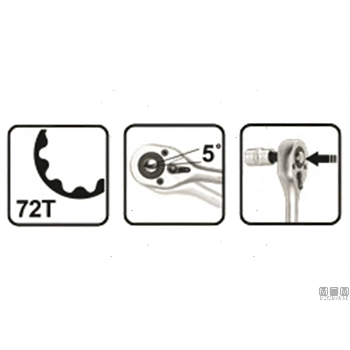 Motomarine valigetta cricchetto con bussole Cromo-Vanadio — Set 25 pezzi