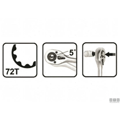 Motomarine valigetta cricchetto con bussole Cromo-Vanadio — Set 25 pezzi