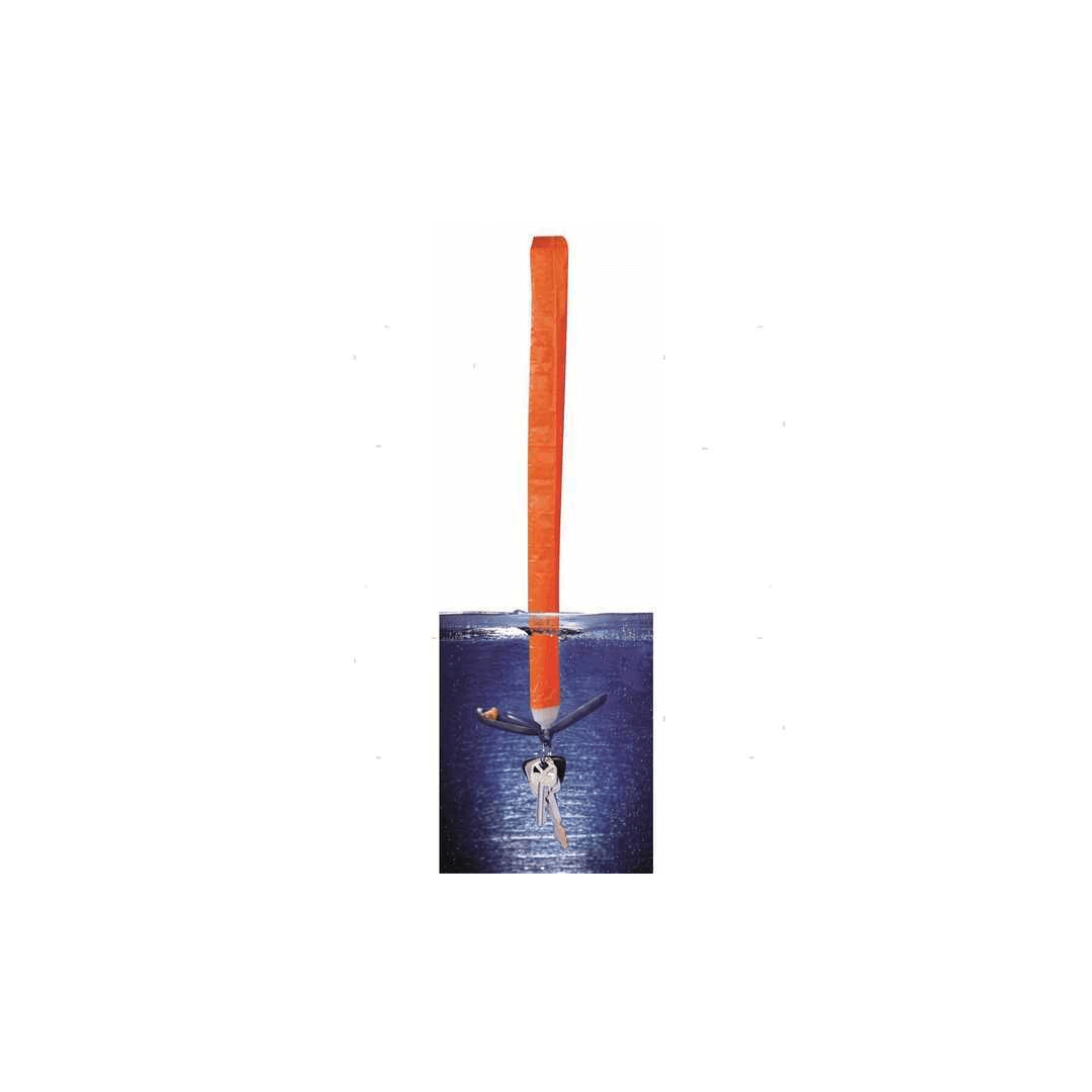 Portachiavi Davis autogonfiabile arancione con chiavi sott'acqua, galleggia in superficie