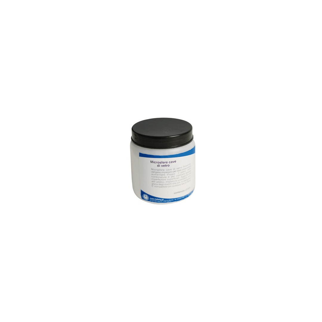 Barattolo bianco con tappo nero di microsfere cave di vetro per laminazione