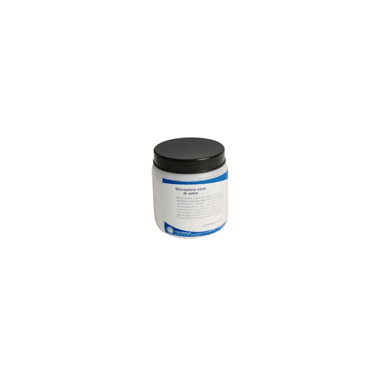 Barattolo bianco con tappo nero di microsfere cave di vetro per laminazione