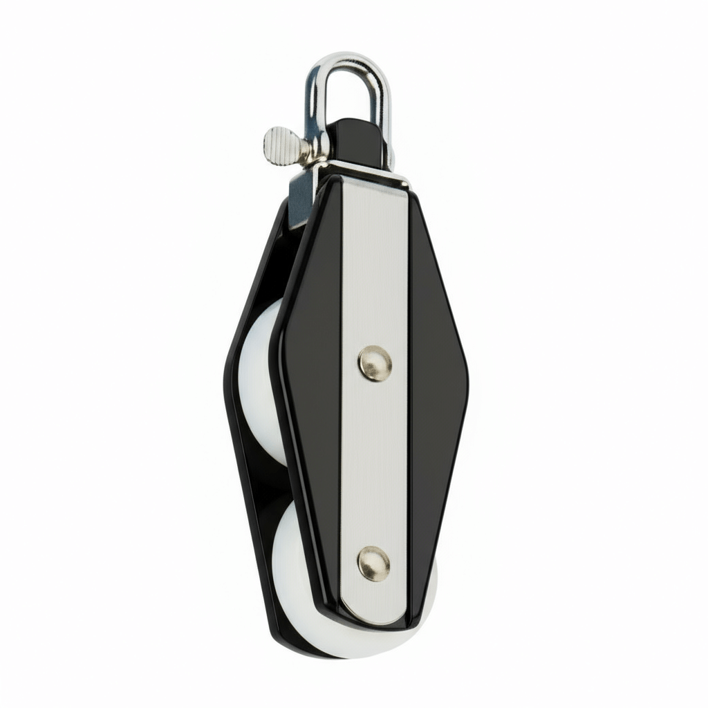 Bozzello Viadana violino 2 pulegge Plastinox nero acciaio inox con grillo girevole