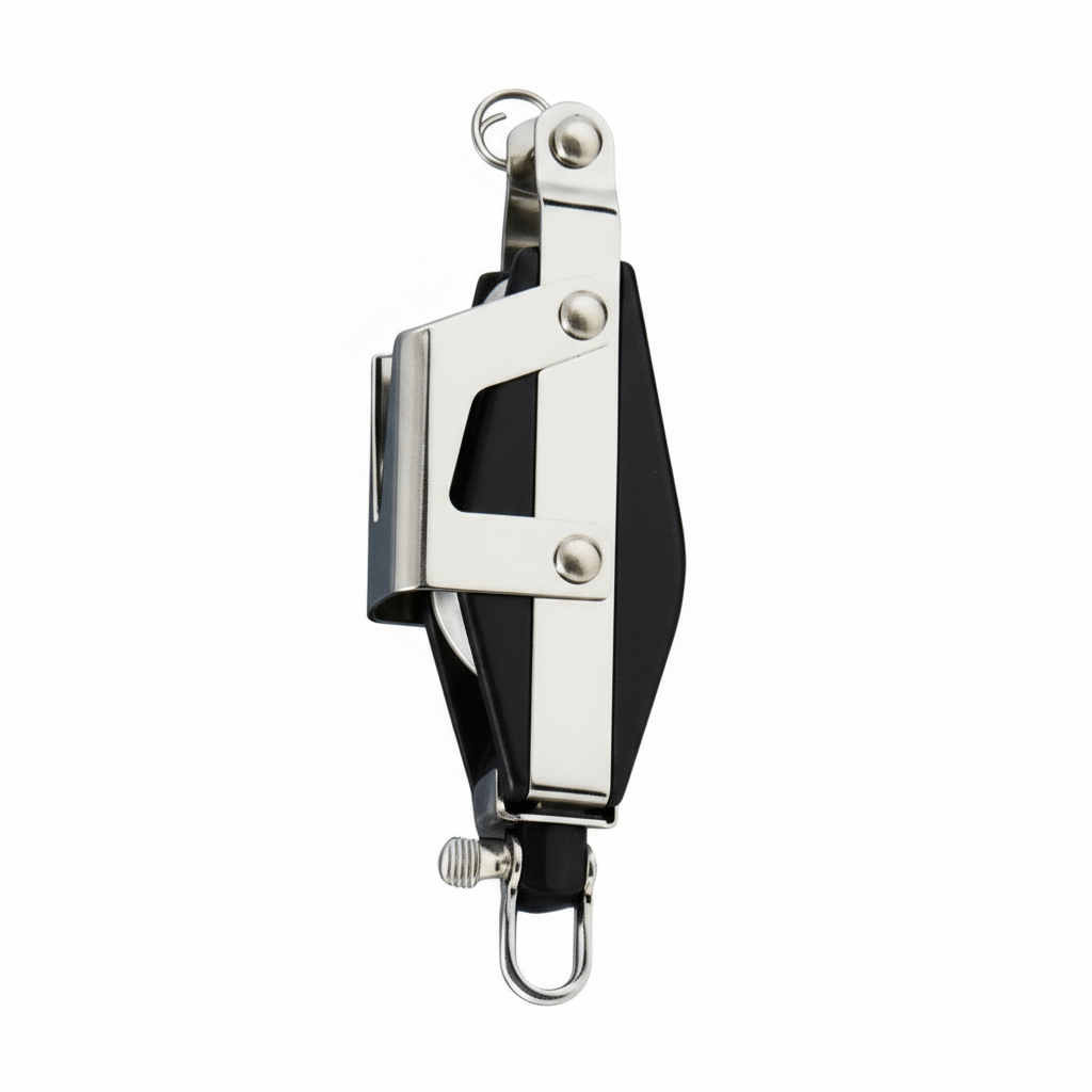 Bozzello violino Viadana con strozzascotte e arricavo Plastinox, in acciaio inox e nylon nero