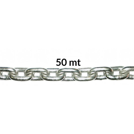 Catena calibrata in acciaio inox AISI 316 per verricello, maglie lucide