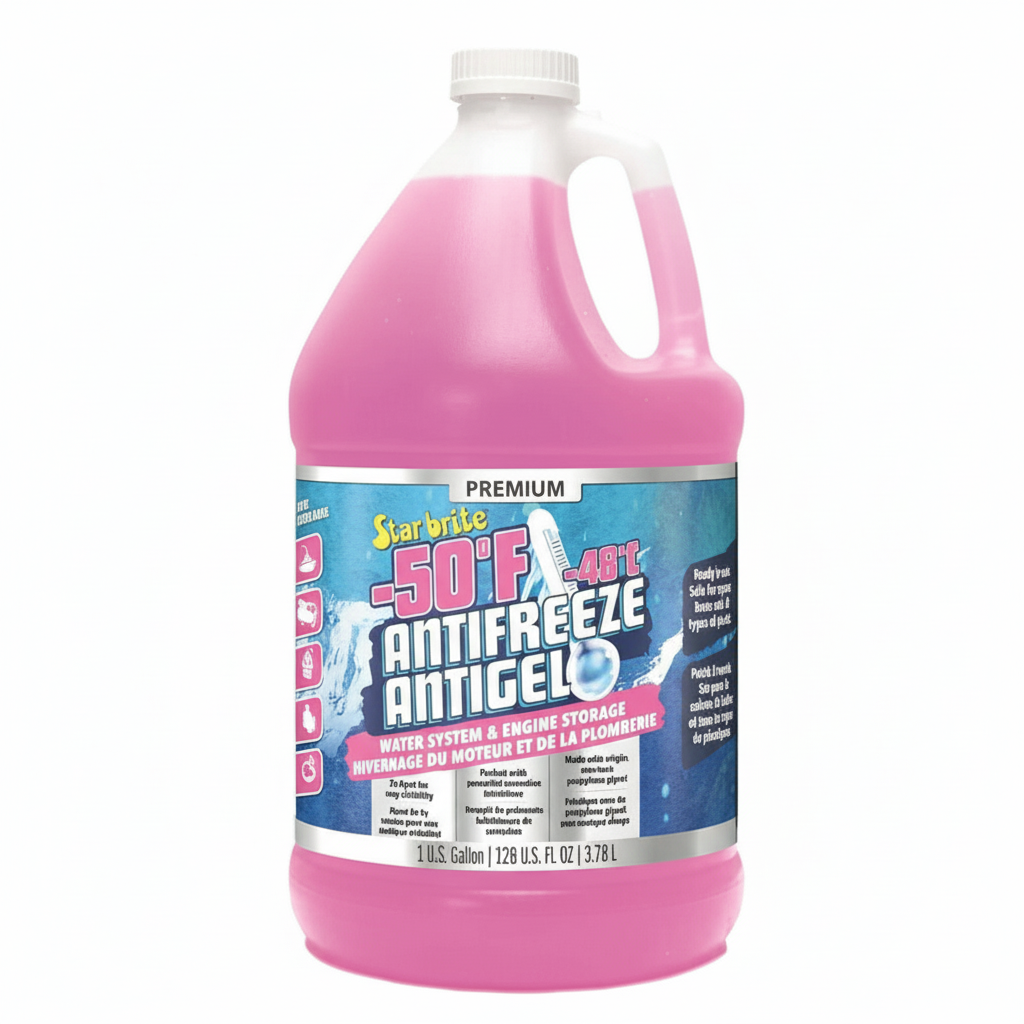 Antigelo Star Brite Premium rosa in tanica da 1 gallone 3,78L, protezione -50°F per impianti idrici e motori
