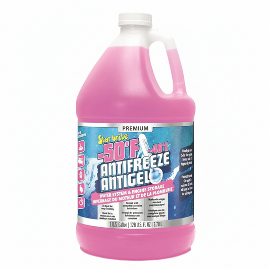 Antigelo Star Brite Premium rosa in tanica da 1 gallone 3,78L, protezione -50°F per impianti idrici e motori