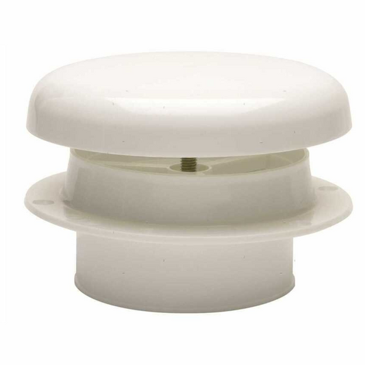 Aeratore da coperta a fungo bianco in plastica, base Ø150mm e collo Ø100mm