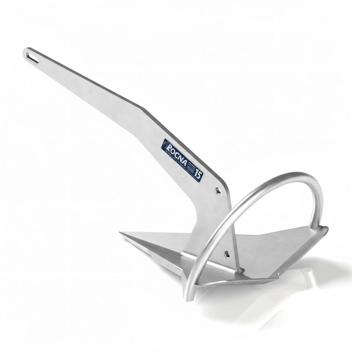 Ancora acciaio zincato Rocna Original 15 kg con vanga triangolare e arco stabilizzatore, finitura silver